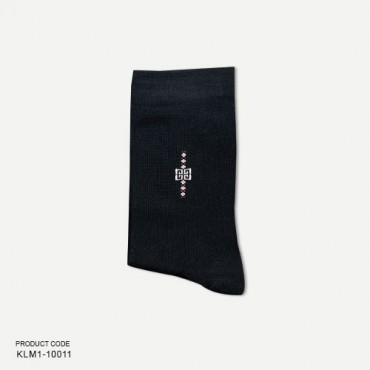 Kotoia black small squares classic long cotton socks for men 