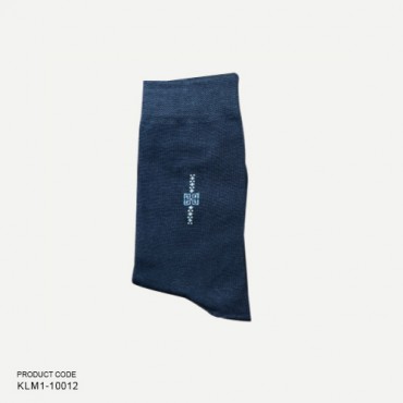 Kotoia navy blue small squares classic long cotton socks for men 