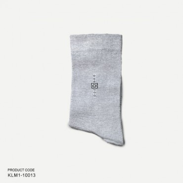 Kotoia dark gray small squares classic long cotton socks for men 