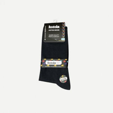 Kotoia black long Plain classic cotton socks