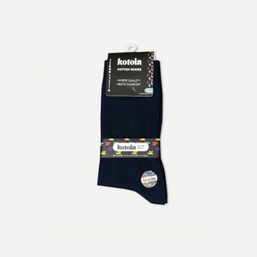 Kotoia navy blue long Plain classic cotton socks