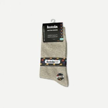 Kotoia beige long Plain classic cotton socks