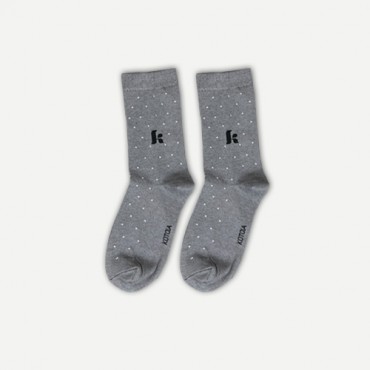 Kotoia letter K dark gray classic long cotton socks 