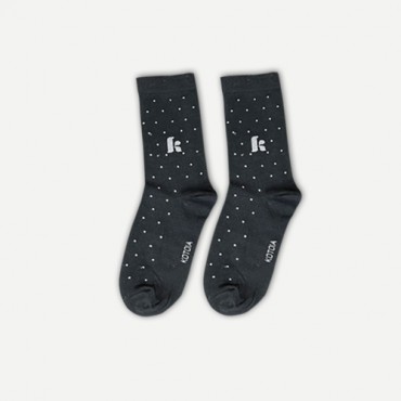 Kotoia letter K black classic long cotton socks 