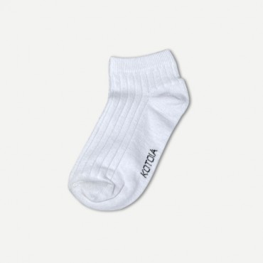 Kotoia 3 ankle striped cotton socks ( white , light gray and pink )