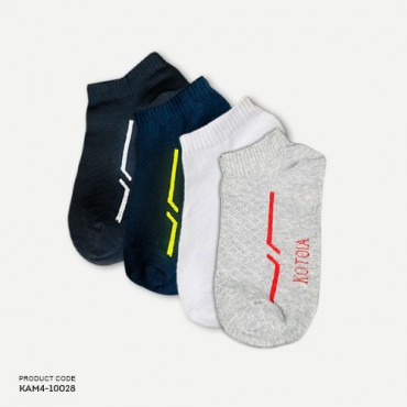 Kotoia ankle split line cotton socks - pack of 4