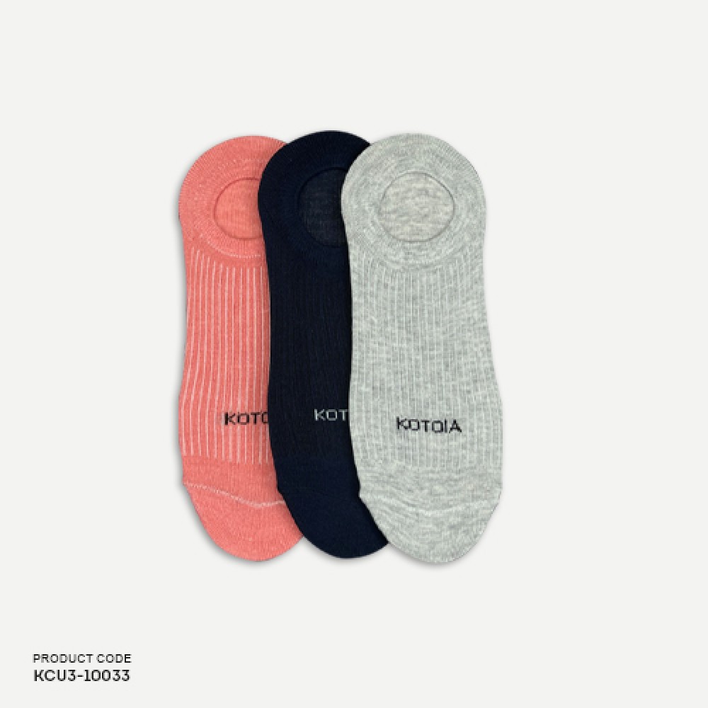 Kotoia 3 mini socket plain cotton socks ( navy blue , light gray and pink)