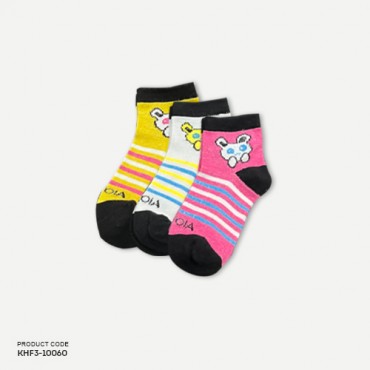 kotoia half cats for kids cotton socks - pack of 3