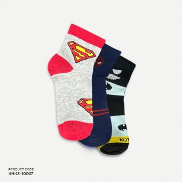 Kotoia half super heroes kids cotton socks - pack of 3