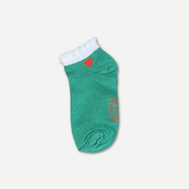 Kotoia 3 ankle heart cotton socks red , green and white 