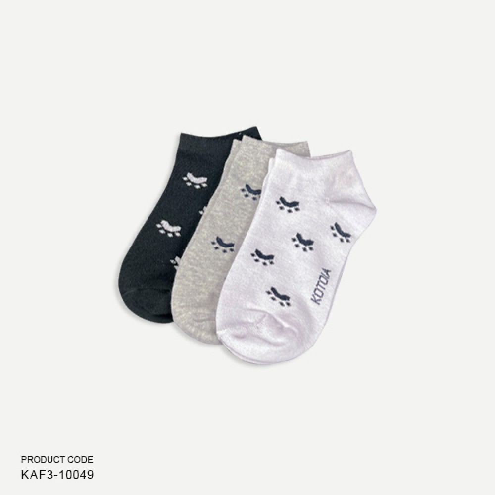 Kotoia ankle cats feet cotton socks - pack of 3