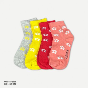 Kotoia half flowers for kids cotton socks - pack of 4