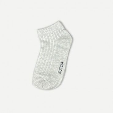 Kotoia 3 ankle striped cotton socks ( black , yellow and light gray)