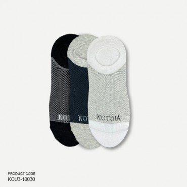 Kotoia 3 mini socket mesh cotton socks ( light gray , navy blue and dark gray )