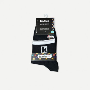 Kotoia half letter K black for men cotton socks 