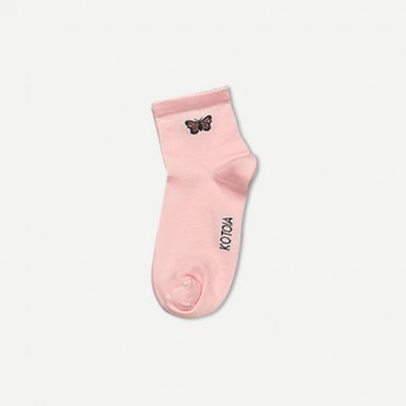 Kotoia 3 Half Butterfly Cotton Socks Pink, Baby Blue and Grey for Women