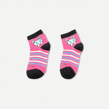 kotoia half cats for kids cotton socks - pack of 3